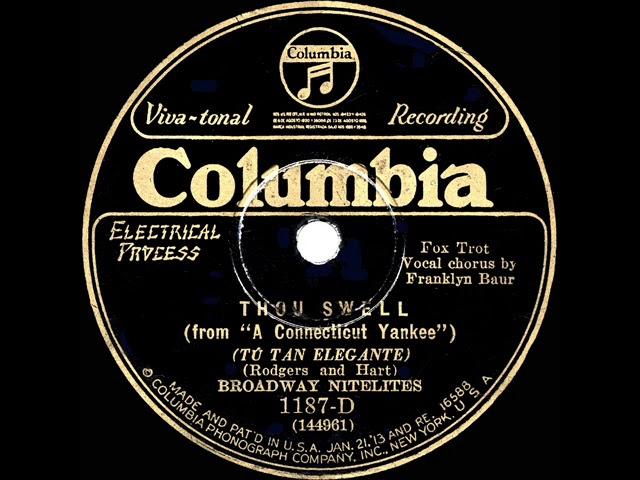 1928 HITS ARCHIVE: Thou Swell - Ben Selvin (as ‘Broadway Nitelites’) (Franklyn Baur, vocal)