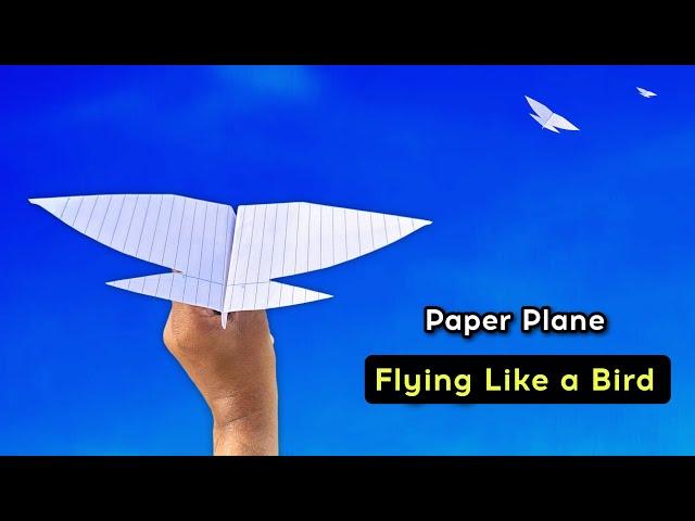 paper plane (flying like a bird), how to make paper bird plane, best flying plane like a bird