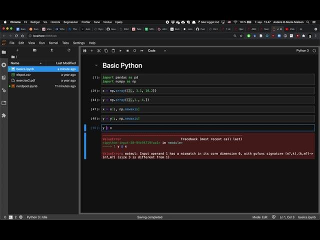 A gentle introduction to python: numpy and pandas