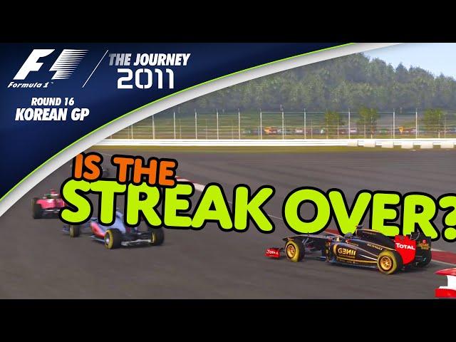 Is The WIN STREAK OVER?!! F1 2011 | The Journey (Round 16: Korean GP)