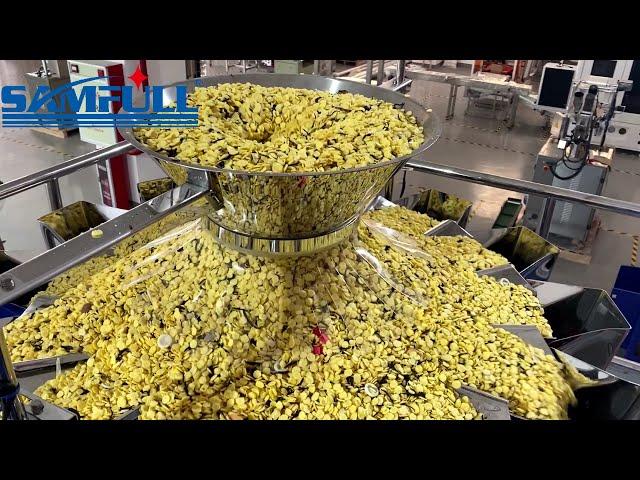 Samfull gusset bag vffs form fill seal packaging machine for snacks chips french fries corn stick