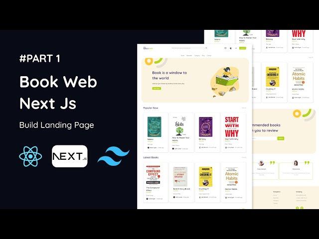 Belajar membuat Landing Page dengan Next js 14 dan Tailwind CSS untuk Pemula | React js, Book Web