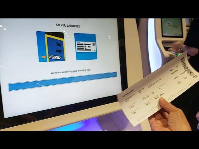 HOW TO GET BOARDING PASS AND BAG TAG AT KIOSK IN AIRPORT