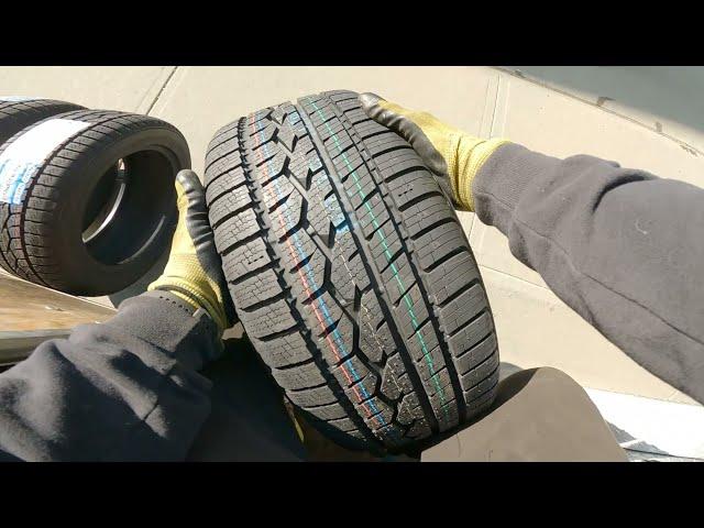 Mobile Tire Shop - Changing a Tire on a Honda Civic at clients location in Edmonton Alberta