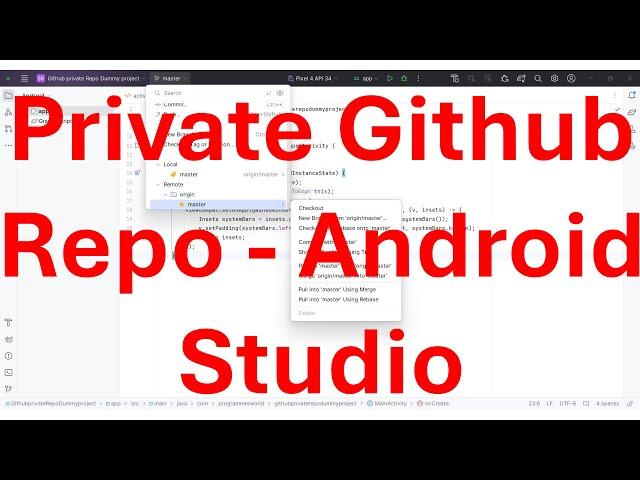 How to commit and push the project files to a private Github repo from your Android Studio?