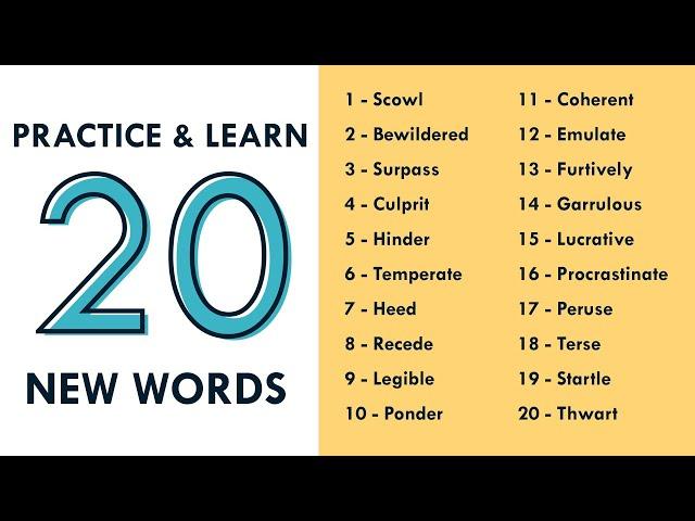 Practice and Learn 20 New Words - Vocabulary Quiz