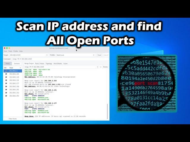 How to Scan IP address and find all open ports