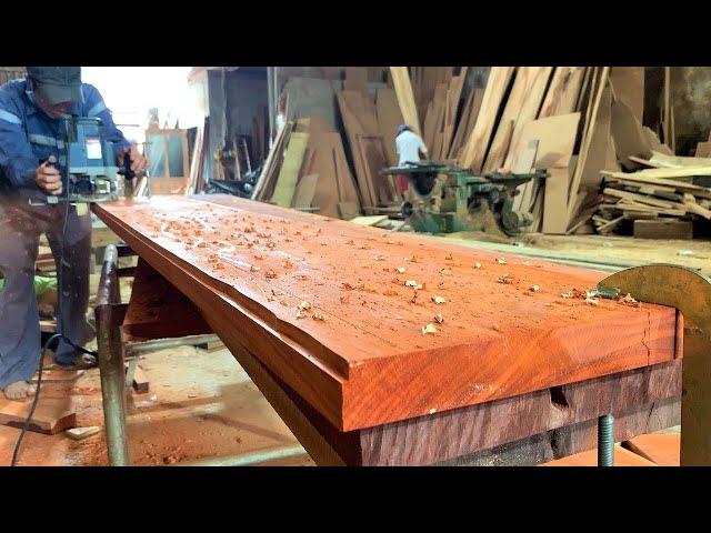 Mr. Van's Famous Carpentry Workshop/ The Eye- Catching Red Sandalwood Table Couldn't Be More Sturdy