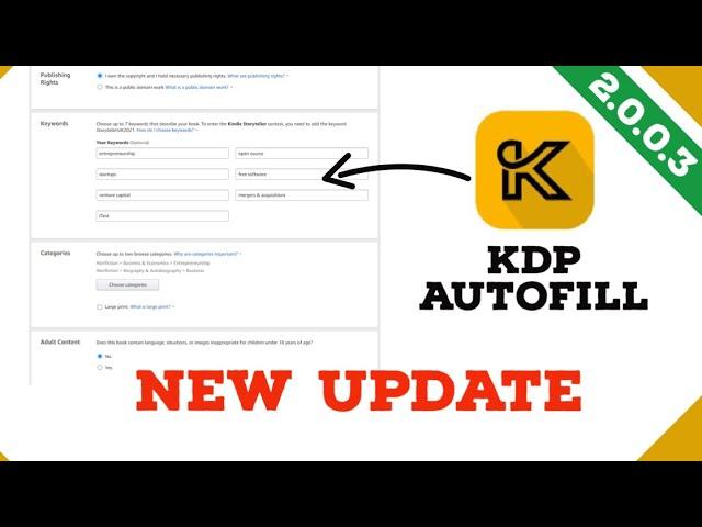 Amazon Kdp Autofill Versim 2.0.0.3 New Update Kdp Chrome Extension