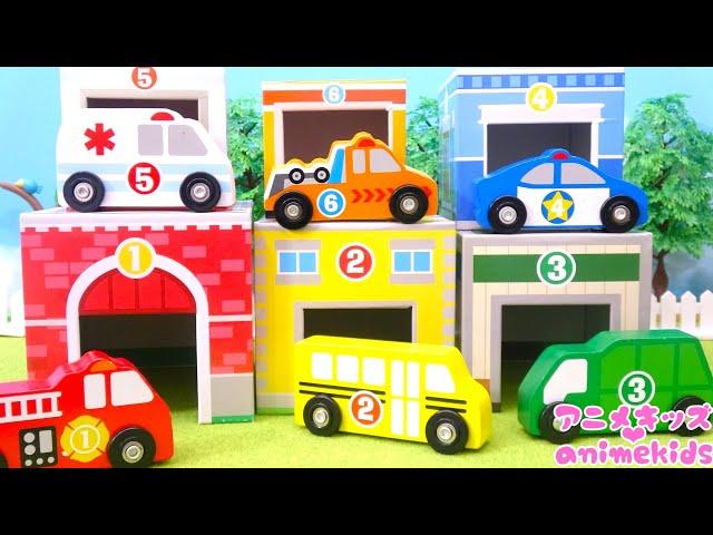 Learn the names, colors, and numbers of working cars #6 @animekids