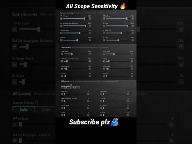  BGMI Scope Setting 2x 3x 4x 6x 8x | New Best Sensitivity Settings | No Recoil Sensitivity  #shorts