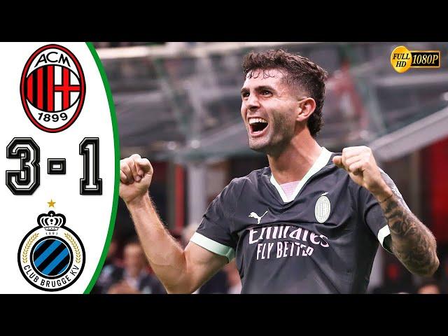 AC Milan vs Club Brugge 3-1 Highlights & All Goals 2024 HD