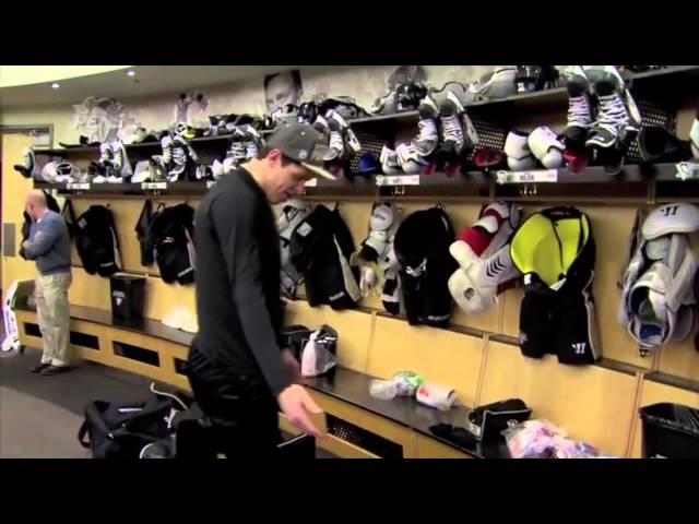 Sidney Crosby Stick Prep and Geno: "Where's my logo?"