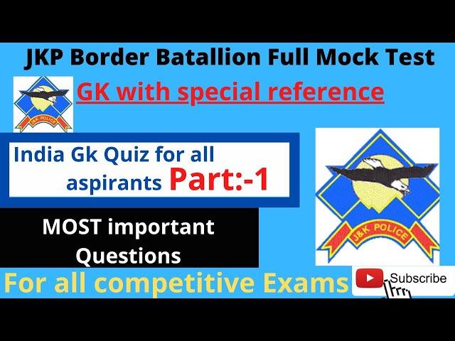 JK Police Constable Important MCQs for written Exam By JADHAN SIR