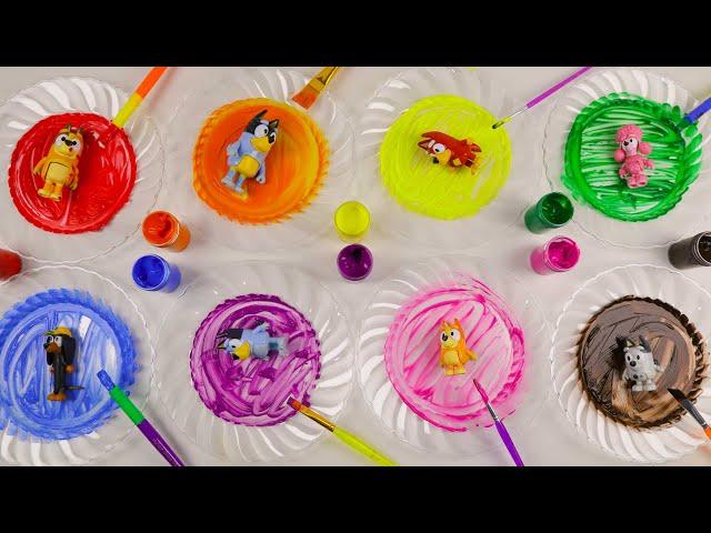 Learn Colors with BLUEY for Toddlers & Kids! Fun Painting Activities! Bluey Play Dirty & Take a Bath