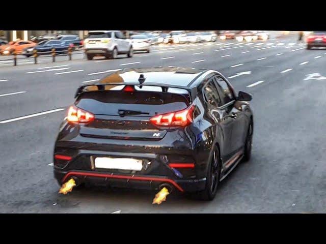 도산대로 현대 벨로스터N 역대급 런치컨트롤 팝콘 배기음!!! // HYUNADAI Veloster N launch control Exhaust Sound!!!