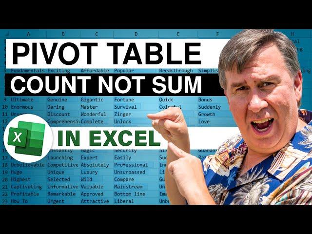 Excel - Counting Instead of Summing in Pivot Tables - Episode 2195