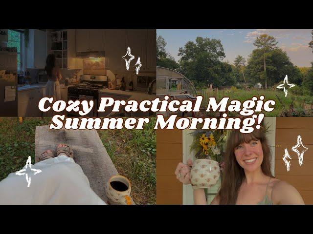 Cozy Practical Magic Summer Morning: cozy summer day in my life, slow living, cottage garden tour