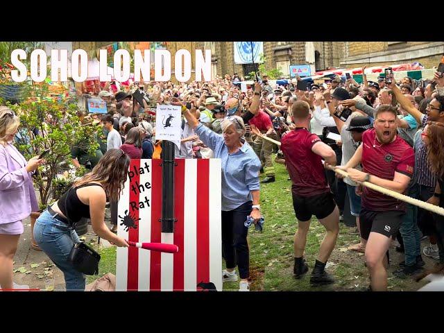 LONDON CITY TOUR | SOHO VILLAGE FETE 2023 | London Street Walk 4K HDR