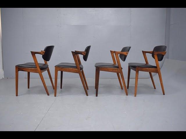 Kai Kristiansen model 42 dining chairs vintage rosewood