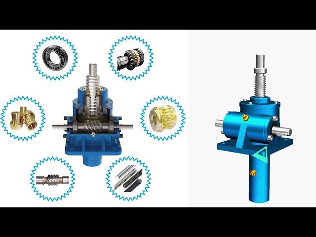 machine worm gear screw jack in trapezoid screw jacks