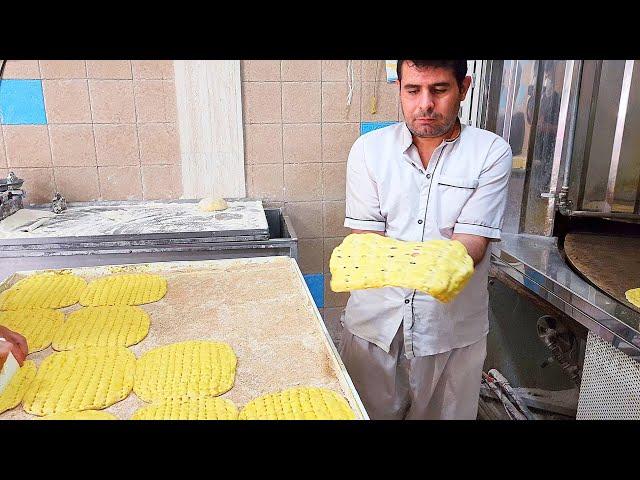 Buttery Barbari Bread Bakery Persian Bread | Iran Food  پخت نون بربری کره ای ایران