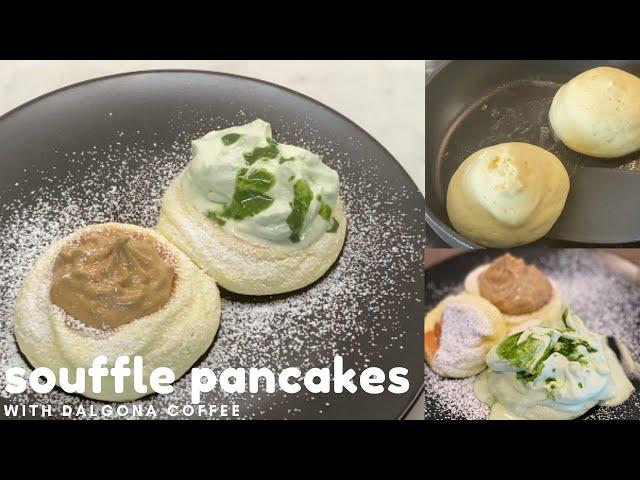 Japanese Souffle Pancake Recipe with Dalgona Coffee Topping | Yummy Jiggly Fluffy Japanese Pancakes