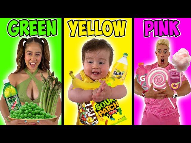 EATING only ONE COLORED FOOD for 24 HOURS | The Unicorn Family