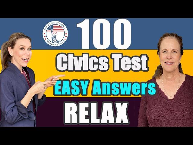 USCIS 100 Civics Questions (2008 version) for the U.S. Citizenship Test  | EASY answers