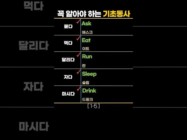 꼭 알아야 하는 기초동사[1-5] | 생활영어 | 기초영어회화 | 왕초보영어 | 기초영어단어
