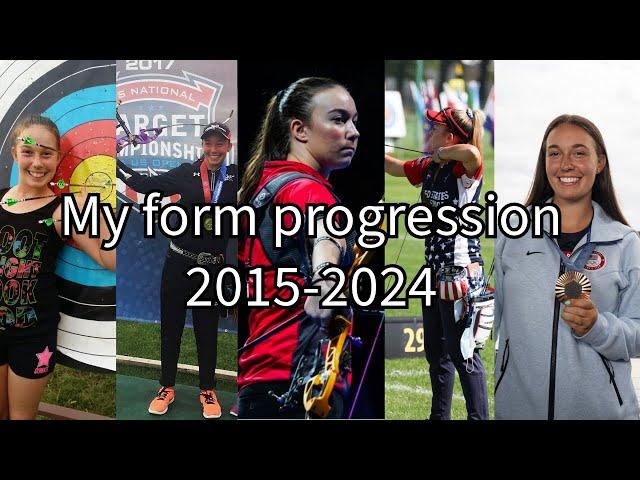 My Recurve Archery Form Progression 2015-2024 || Casey Kaufhold