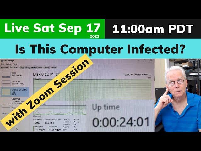 Investigating a Probably Infected Computer - Live Stream Sat Sep 17 2022