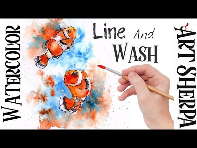 CLOWNFISH  Easy How to Paint Watercolor Step by step | The Art Sherpa