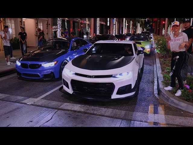 1000+ Cars TAKEOVER Beverly Hills (Malibu Autobahn Freedom Cruise) *Crazy Car Meet*