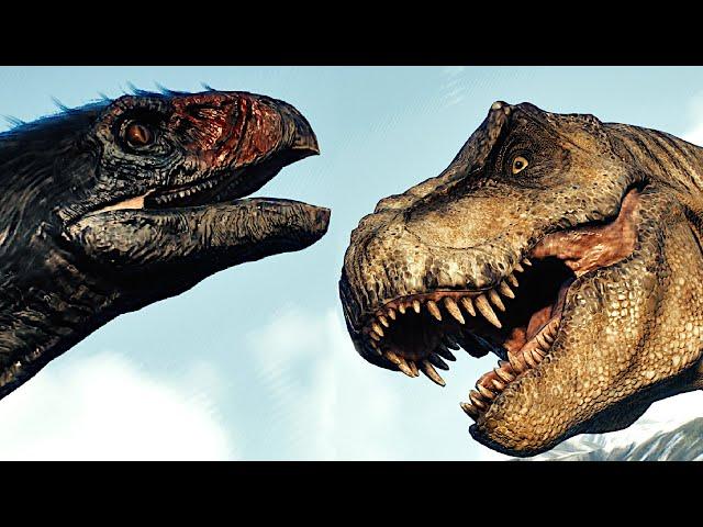 T-Rex Vs Therizinosaurus How Jurassic World Dominion Should Have Ended Rexy's Family JWE2 Biosyn DLC