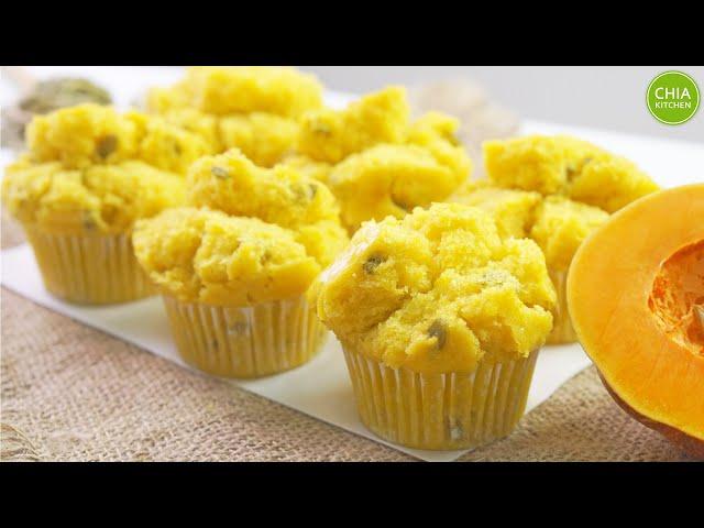 Pumpkin Cupcake | 金瓜发糕 | No Egg No Milk No Oven Vegan Recipe