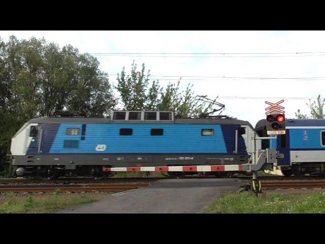 Vlaky Uhersko (na přejezdu) - 14.8.2016 / Trains at Czech Level Crossing Uhersko