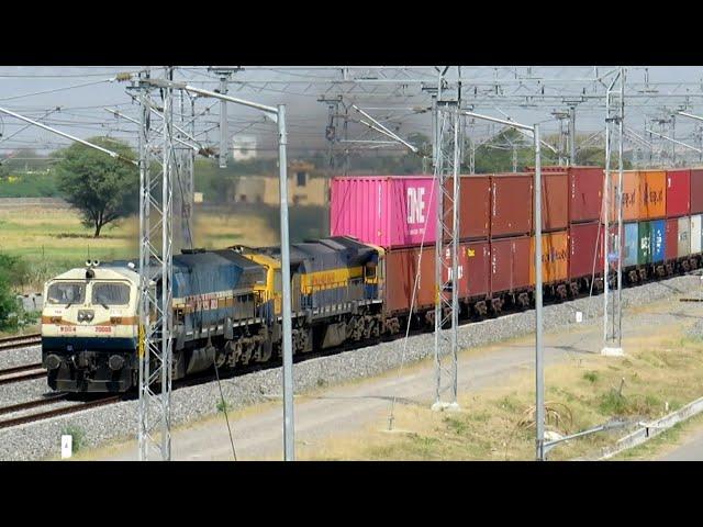 WDG4 +WDG4D Twins Diesel Locomotives with Double Stack Container Train