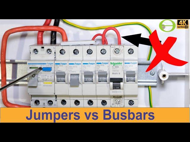 Why jumper links should not be used on distribution boards across circuit breakers