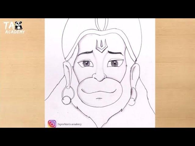 Lord Hanuman face drawing/hanuman jayanti pencildrawing@TaposhiartsAcademy