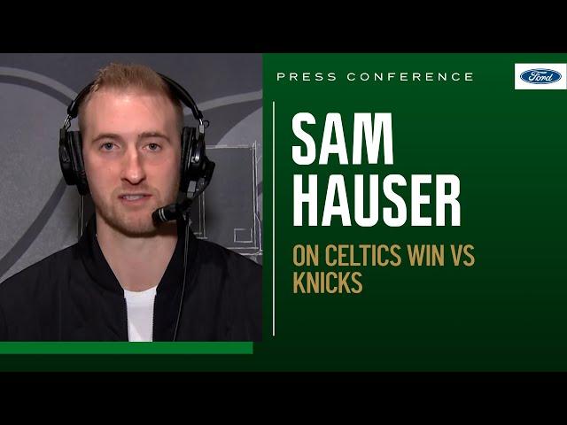 EXCLUSIVE: Sam Hauser joins Celtics Postgame Live after Celtics get the W on opening night