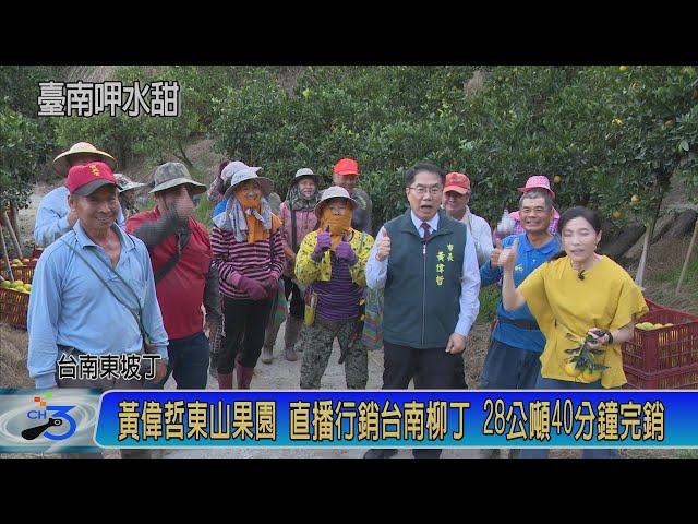 黃偉哲東山果園 直播行銷台南柳丁 28公噸40分鐘完銷