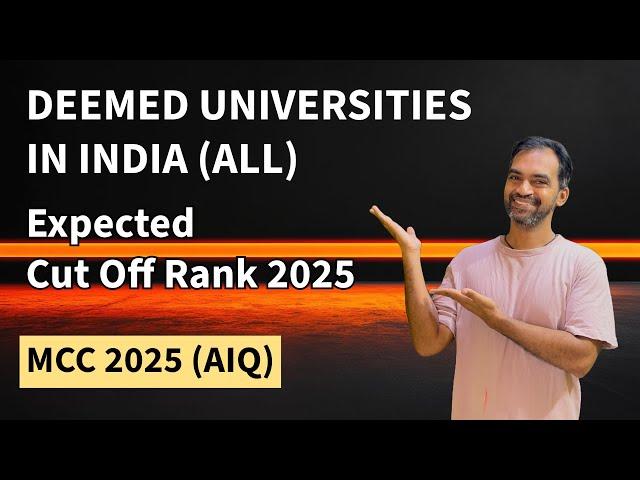 Deemed University cut off rank 2025 (Expected) | NEET UG 2025 cut off