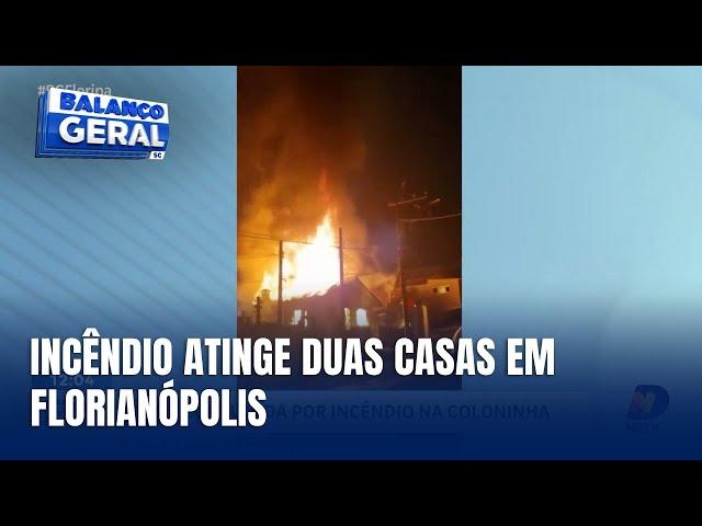 Incêndio atinge duas casas em Florianópolis: Centro e Continente