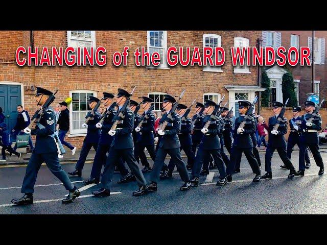 WINDSOR CASTLE GUARD King's Colour Squadron Royal Air Force with Central Band of the Royal Air Force