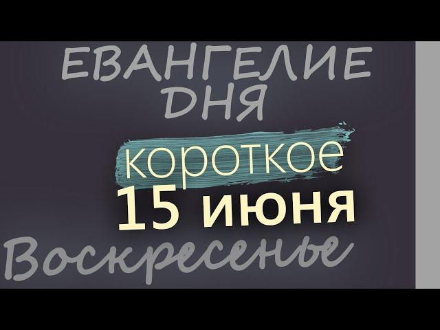 15 июня, Воскресенье  Евангелие дня 2025 короткое!