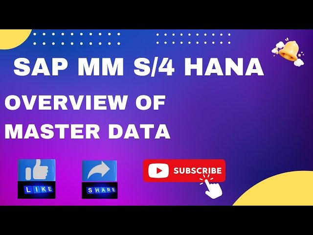 Master data in SAP MM S4 HANA