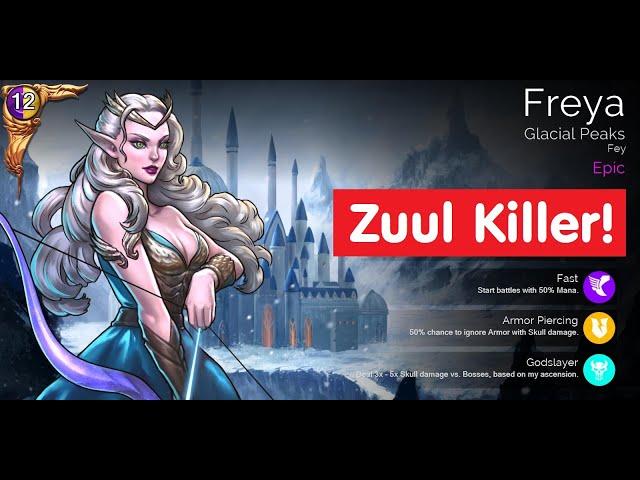 Gems of War Raid Boss Glacial Peaks best fast team guide and strategy!