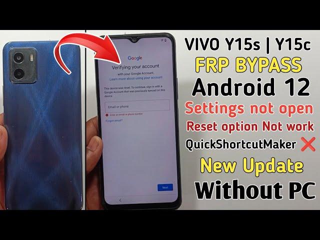 Vivo Y15s/Y15C Android 12 FRP Bypass Without PC | Vivo (V2120) Bypass Google Account | New Update