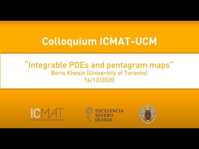 "Integrable PDEs and Pentagram maps", Boris Khesin